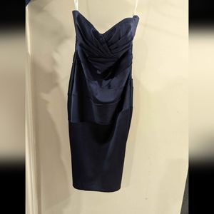 Navy blue bandeau short dress